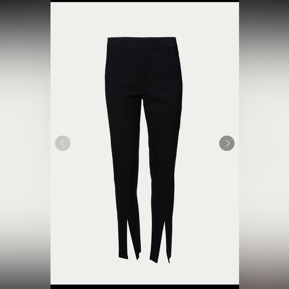 NWT Smythe High Waisted Skinny Pant Size 8 Black Wool Twill Front Split Seam